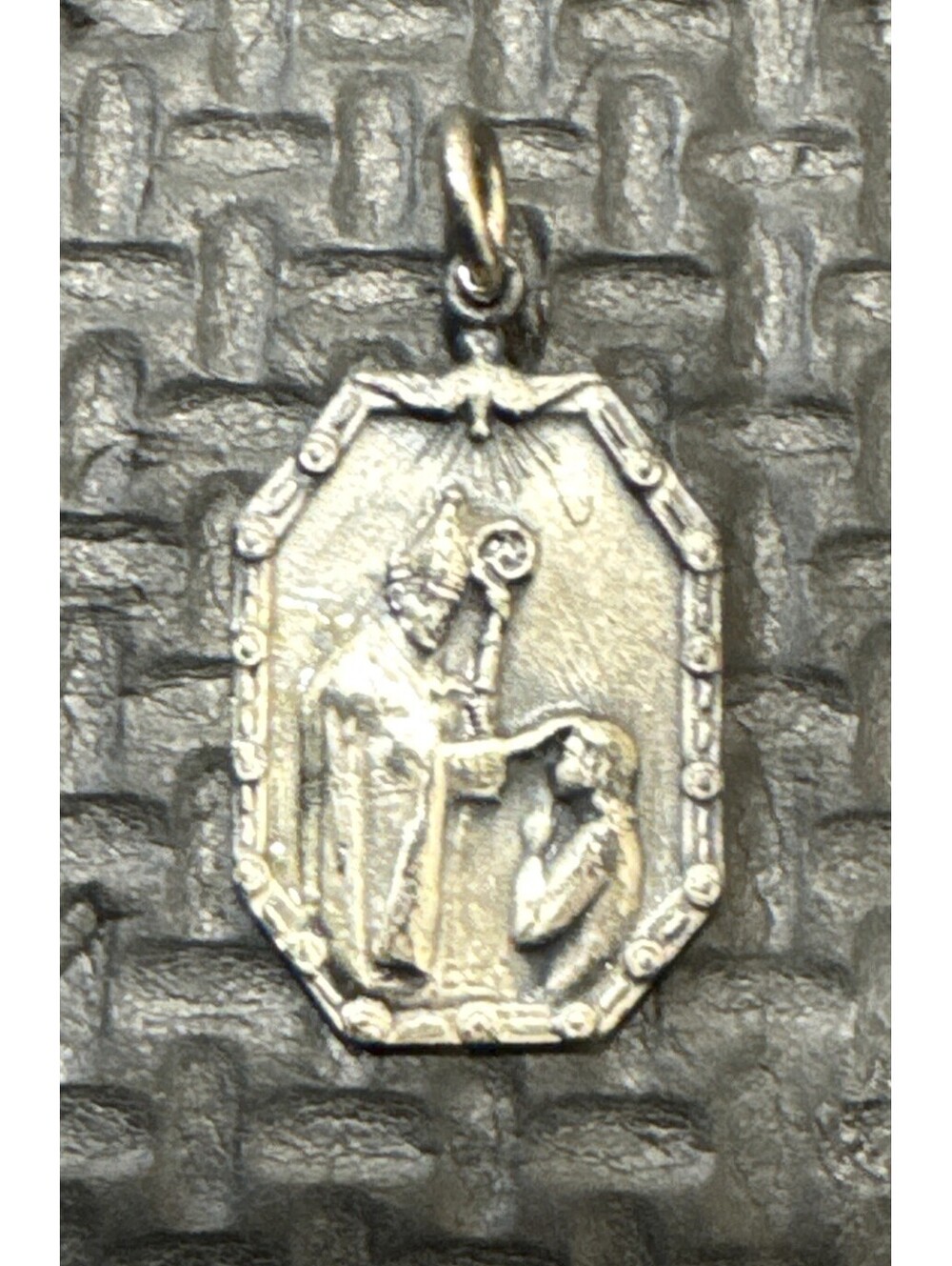Vintage Catholic Remembrance Of Confirmation Silver Tone Religious Medal Charm